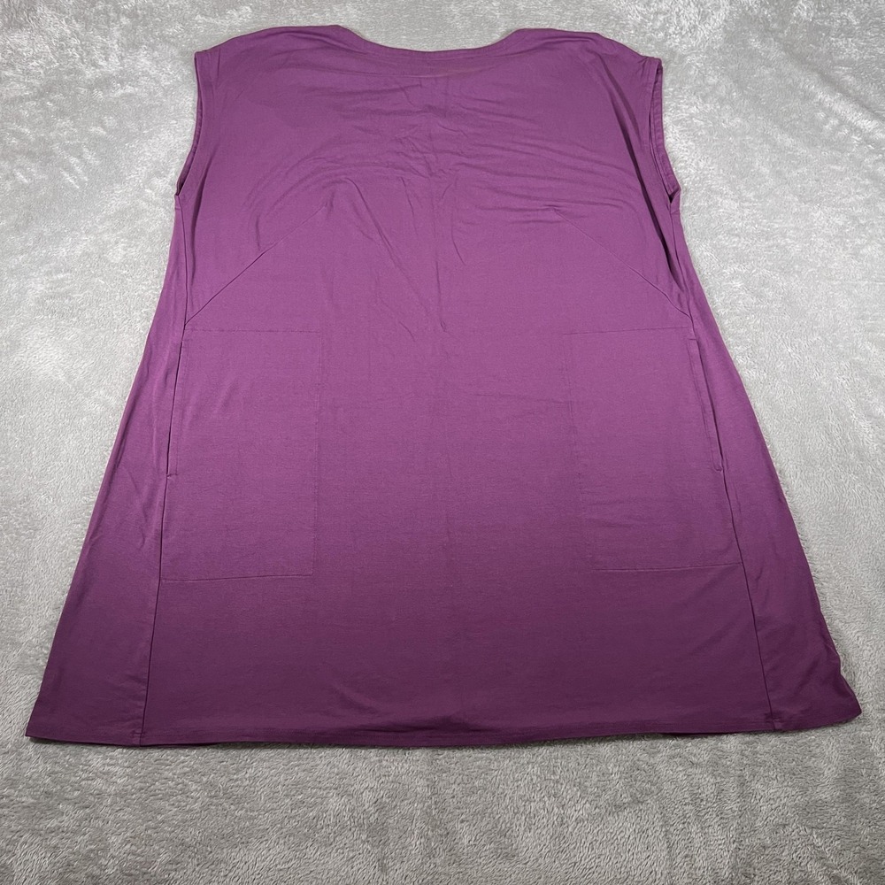 Eileen Fisher Dress Womens 2X Purple Sleeveless Tunic Shift Viscose Stretch